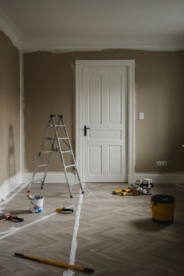 imagen15 Image 1263 – “A refined, realistic interior scene showcasing a freshly painted room with elegant colors and modern design. Include subtle hints of professional tools and finishing touches, with natural light emphasizing the smooth texture and quality of the interior painting.”